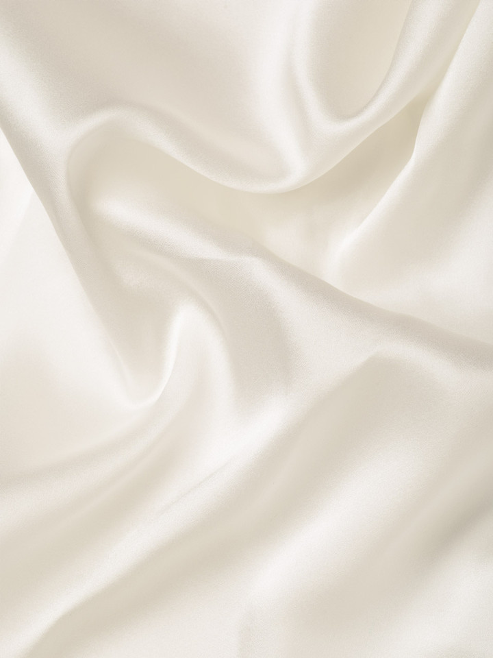Mens Cream Silk Pocket Square  Close up