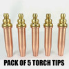 PACK of 5 Cutting Torch Tips for CG-30, CG-211, CG-211Y-  ALL Sizes G02 Acetylene & G03 Propane fits Airco Concoa Koike Aronson Beetle