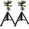BLUEROCK 2-Pack FPS-135W/R 28”–48” Folding Pipe Stand Roller 4-Ball Transfer V-Head – 11” Pipe, 2,200 LB Capacity Each Stand