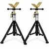 BLUEROCK 2-Pack FPS-135 28”–48” Folding Pipe Stand Transfer V-Head – 11” Pipe, 2,200 LB Capacity Each Stand