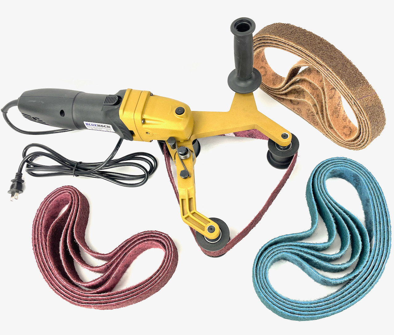 BLUEROCK 40A & 3M™ ScotchBrite™ 15 Belts Package Deal Pipe Portable