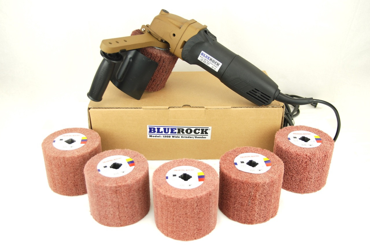 BLUEROCK 120D Large Rolling Wheel Polisher Burnisher & 5 Pc #80