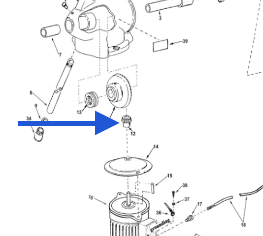 BLUEROCK 12 Small Pinion Gear for Model S75 Sectional Pipe Drain