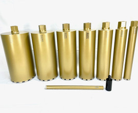 Ultra Premium 1" - 8" Diamond WET Coring Bit Set For Concrete Core Drill