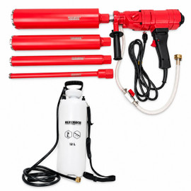 BLUEROCK Model 4Z1 Concrete Core Drill & 1"-4" Bit Set +12L Reservoir Kit - PACKAGE DEAL
