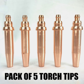 PACK of 5 Cutting Torch Tips for CG-30, CG-211, CG-211Y-  ALL Sizes G02 Acetylene & G03 Propane fits Airco Concoa Koike Aronson Beetle