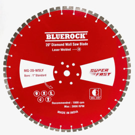 BLUEROCK MG-20-WSLY 20” Diamond Wall Saw Blade Longyear with 1" Bore