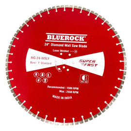 BLUEROCK MG-24-WSLY 24” Diamond Wall Saw Blade Longyear with 1" Bore