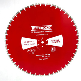 BLUEROCK MG-30-WSLY 30” Diamond Wall Saw Blade Longyear with 1" Bore
