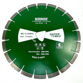 BLUEROCK MG-12-GRNFS 12” Diamond Blades for Early Entry Floor Saws Triangular Bore 