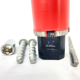 BLUEROCK® BLOCK 2.5" Diamond Core Drill Start Guide Kit – Concrete Centering Template with SDS Drill Bit & Reusable Anchors