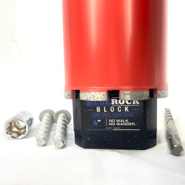 BLUEROCK® BLOCK 4" Diamond Core Drill Start Guide Kit – Concrete Centering Template with SDS Drill Bit & Reusable Anchors