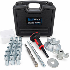 BLUEROCK M16 Fast Core Rig Mounting Kit – 18 Drop-In Heavy Duty Expansion Anchors, SDS-Plus Bit, Threaded Rod - Concrete Core Drill Stand Fastener