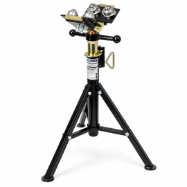 BLUEROCK FPS-135W/R 28”–48” Folding Pipe Stand Roller 4-Ball Transfer V-Head – 11” Pipe, 2,200 LB Capacity
