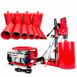 BLUEROCK 12Z1 T/S Concrete Core Drill Package Deal - VP-200 Vacuum Pump 4L Tank & 1”-12” Diamond Wet Bit Set