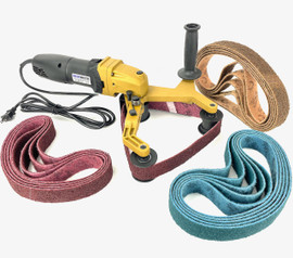 REFURBISHED BLUEROCK 40A & 3M® Scotch-Brite® 15 Belts Package Deal Pipe Portable Polisher Grinder Sander (Belts fit Metabo)