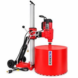 BLUEROCK Model 25Z1 220v Extra Large 25" Capacity Concrete Core Drill w/ Long Stroke Stand & Rolling Base