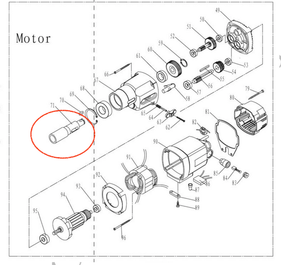 BLUEROCK #71 Spindle Replacement Part for BRM60