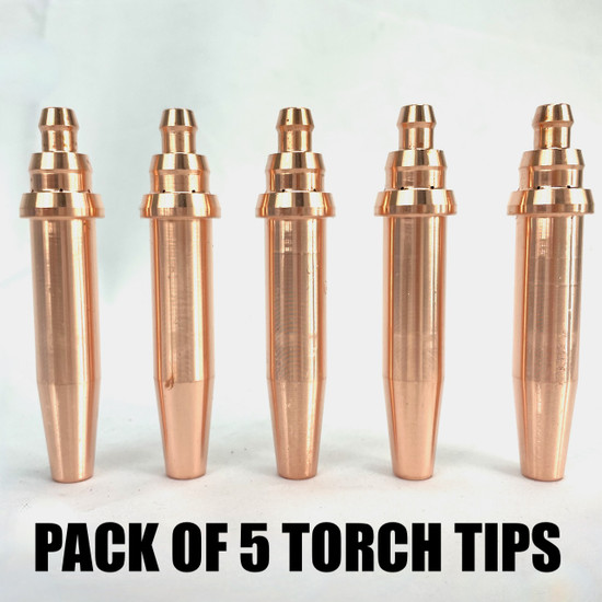 PACK of 5 Cutting Torch Tips for CG-30, CG-211, CG-211Y-  ALL Sizes G02 Acetylene & G03 Propane fits Airco Concoa Koike Aronson Beetle