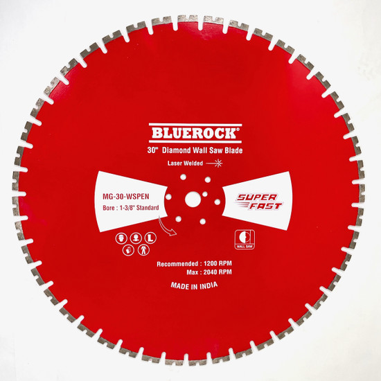 BLUEROCK MG-30-WSPEN 30” Diamond Wall Saw Blade Pentruder with 1-3/8" Bore