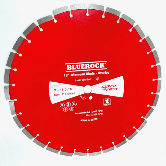 BLUEROCK MG-18-OLFS 18” Diamond Blade Overlay Flat Floor Saw 1" Bore