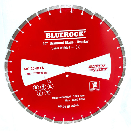BLUEROCK MG-20-OLFS 20” Diamond Blade Overlay Flat Floor Saw 1" Bore