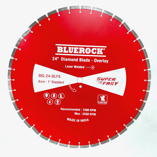 BLUEROCK MG-24-OLFS 24” Diamond Blade Overlay Flat Floor Saw 1" Bore