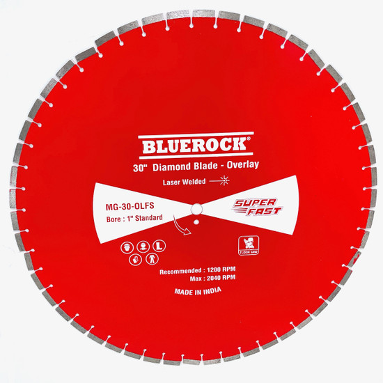 BLUEROCK MG-30-OLFS 30” Diamond Blade Overlay Flat Floor Saw 1" Bore