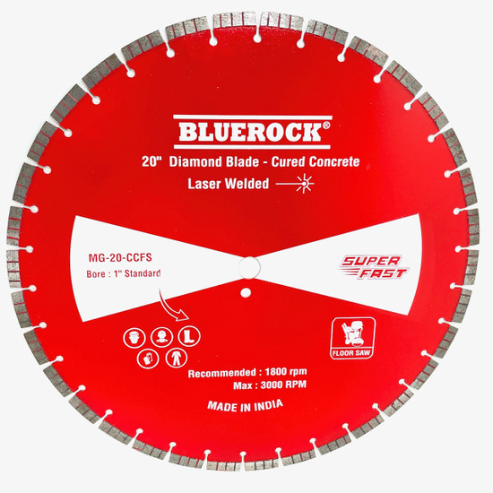 BLUEROCK MG-20-CCFS 20” Diamond Blade Cured Concrete Flat Floor Saw 1" Bore