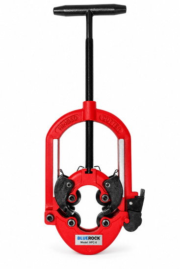 BLUEROCK HPC-6 3”–6” Heavy-Duty 4-Wheel Hinged Pipe Cutter – Cast Iron, Ductile Iron & Steel