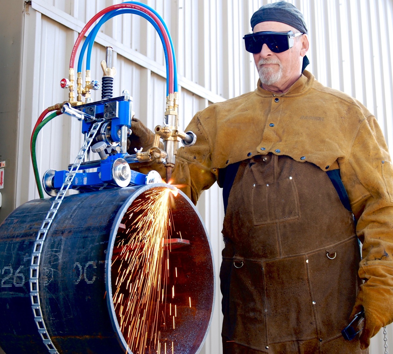 BLUEROCK CG211Y Manual Pipe Cutting Beveling Machine Gas Torch Burner