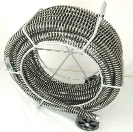 22Feet Drum Auger Steel Plumbing Drain Snake 1/4 Drain Cleaning Cable