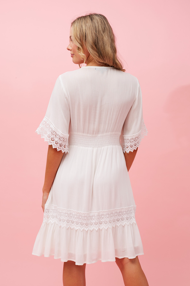 Bohemian Black-White Mini Dress main image 1