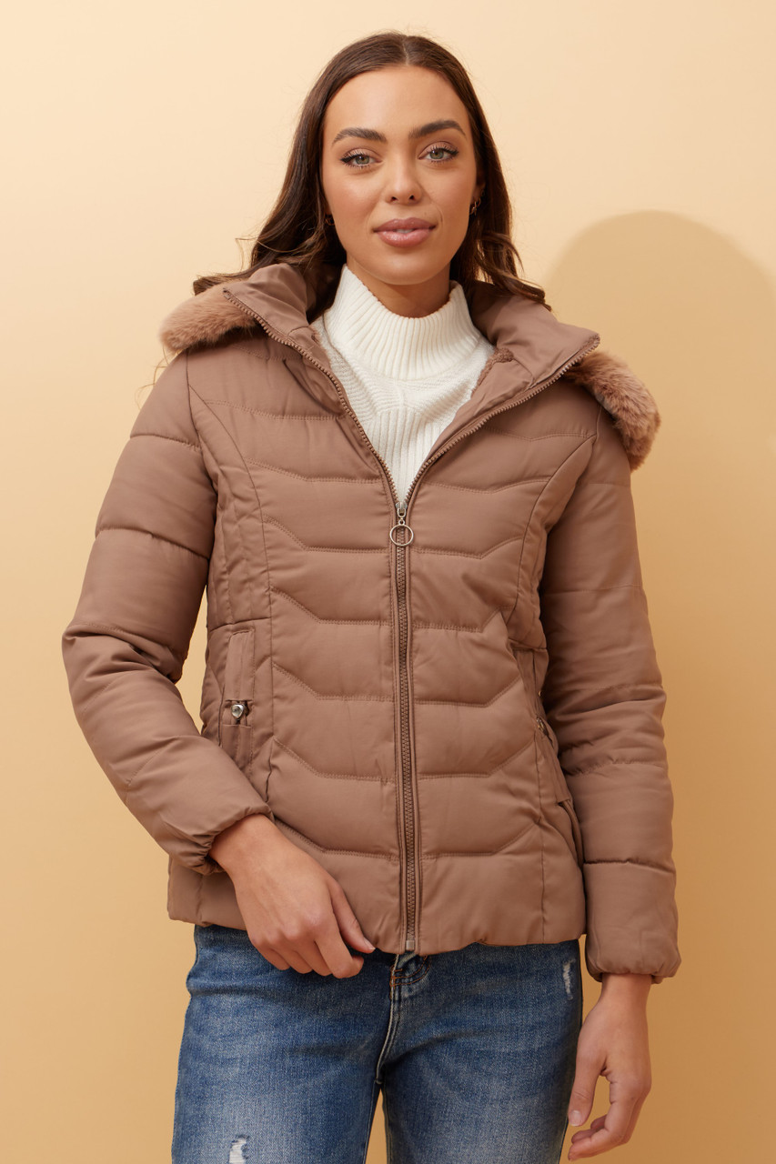 Donna Puffer Jacket Latte