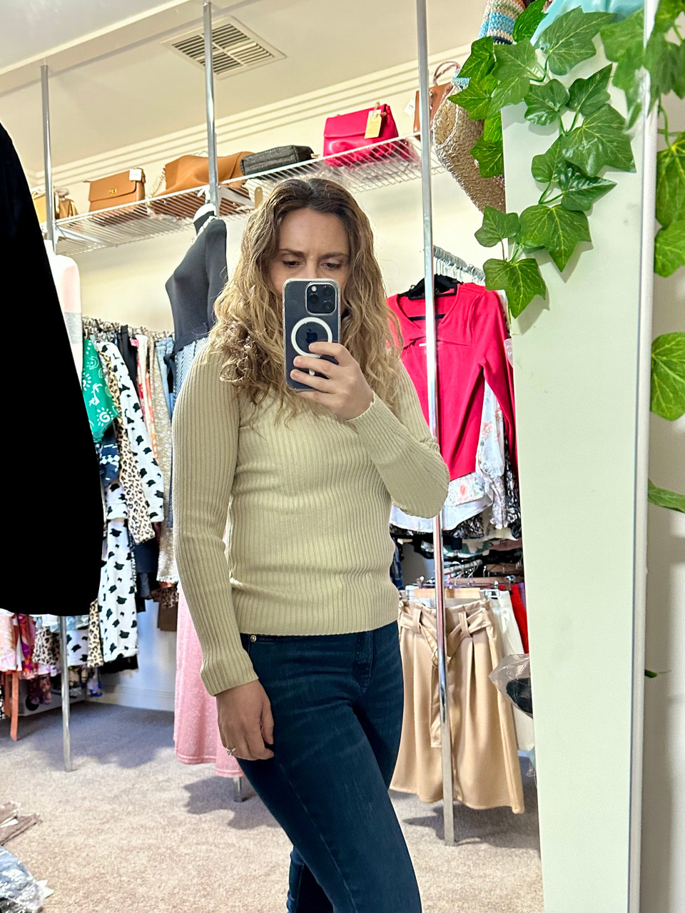 Sandy Oatmeal Washed Knit Top