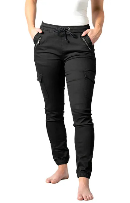 Who doesn't love comfort and style all in one! A staple item for EVERY wardrobe!

These joggers feature:

Mid rise
Elastic waist and drawstring 
Elastic ankle cuffs
Two front pockets and usable cargo pocket on each side
Feature zippers at the front
Decorative non functional back pockets
Fitted with some stretch
Colour: Black

Fabric: 89% Cotton, 9% Polyester, 2% Elastane

Standard sizing is recommended.

Model 2 is normally a size 16 in bottoms and is wearing a size 16.