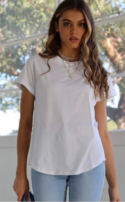 Our Desiree Classic Cotton Tee is the ultimate staple for any wardrobe! With its relaxed fit, longer back and classic colour, this tee looks amazing with paired with anything from your fave casual jeans to a pretty, floral maxi skirt!

This tee features:

Round neckline
Cuffed sleeves
Curved hemline
Relaxed fit
Fabric: 95% Cotton; 5% Elastane

Colours: White

Size Guide: True to size.