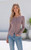 Women's Veronica fitted knit cardigan in mauve taupe with long sleeves and button front