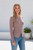 Women's Veronica fitted knit cardigan in mauve taupe with long sleeves and button front