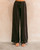 Lullaby Lace Pants in chocolate with a straight-leg silhouette and delicate lace-trimmed hems styled on a model