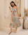 Lily Maxi Dress in sage green floral print with ruffle neckline, shirred waist, tie belt and flowing tiered skirt