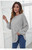 You will fall in love with our super soft and comfy Frankie Knit. The button detail on the sleeves give this  lightweight, comfy knit some character! Perfect for layering, you can easily wear this knit over a cami and under a jacket for extra warmth. Pair with your fave denim and boots and you're ready to roll!

This top features:

Boat neckline
Long sleeves with ribbed cuffs
Button detail on sleeves
Lightweight
Relaxed fit
Super soft feel
Colour: Grey

Fabric: 50% Cotton; 45% Polyester; 5% Spandex
Suburban Closet