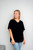 Tillie Chiffon Top in Black

So chic, yet so sweet, our Tillie Chiffon Top is going to be your new fave this summer. This cotton blend beauty features a flowy design and flutter sleeves. Dress up with a pair of our Wet Look Skinny Jeans or wear it casually with your fave denim. 

This top features:

V-neckline
Flutter sleeves
Textured chiffon fabric
Curved hemline
Longer length at the back
Lined
Relaxed fit
Colour: Black

Fabric: 85% Cotton, 15% Polyester

Size Guide: True to size. Order your usual size as this top is meant to be flowy and relaxed.