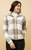 Our Natalia Teddy Bomber Jacket is a cosy and stylish option this winter! The fluffy texture and the mocha and beige check pattern give it a fashionable and versatile look. Pair with jeans or leggings or layer over a long-sleeved top for a warm, casual and comfortable look.

This jacket features:

High neckline
Exposed centre front zipper
Front functional pockets
Functional inside pockets
Soft and fluffy fabric
Colour: Mocha and White Check

Fabric: 100% Polyester

Size Guide: True to size. Model is 171cm tall and wears a size 8.