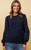 You will fall in love with our super soft and comfy Nina Knit. This knit is perfect to transition from day to night and the lace detail on the sleeves give this lightweight, comfy knit a super chic vibe! Pair with our Wet Look Skinny Jeans and your fave boots and you're ready for a night out!

This knit features:

Round ribbed neck
Long balloon sleeves with lace and billowing detail with fitted cuffs
Straight ribbed hem
Regular fit
Super soft feel
Colour: Navy

Fabric: 50% Viscose; 28% Polyester; 22% Nylon

Size Guide: This style is true to size.