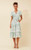 Our cute Lana Midi dress is fresh, fun and functional! With its flowy style, sweet crochet and ladder lace details and of course pockets, this dress is sure to become one of your favourites. Pair with tan strappy sandals for a fun summer look.

This dress features:

V neckline with ladder lace detailing
Button up bust
Functional side pockets
Flutter sleeves
Front panel detail
Shirred waist at the back
Ruffled hemline with crochet detail
Unlined
Midi length
Colour: White and Sage Print

Fabric: 100% Viscose

Size Guide: True to size. Model is wearing size 8.
