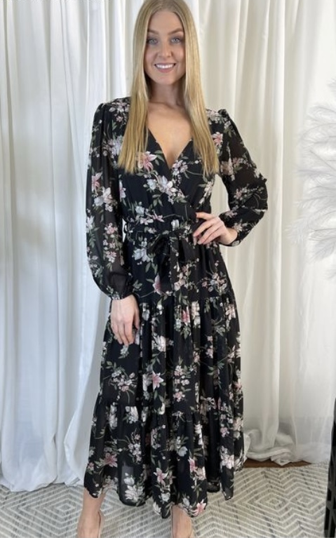 chinese dress ladies Black Floral Strapless Dress main image 0