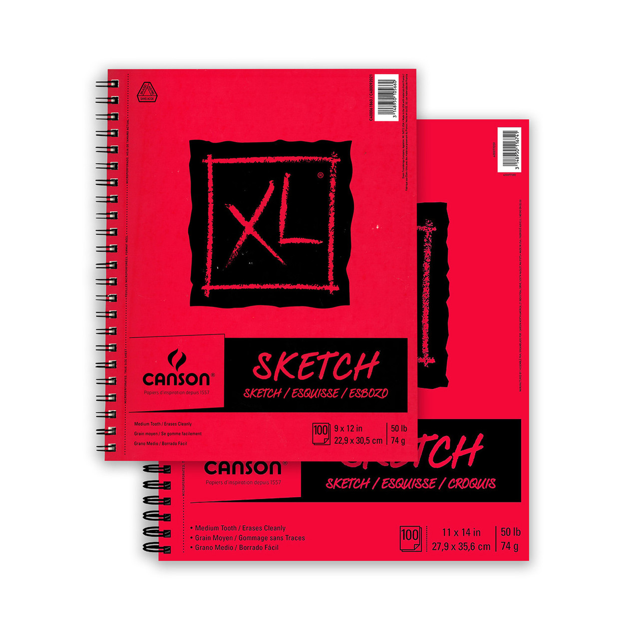 Large Sketchbook with Drawing Tools Design, 9 in x 11 in