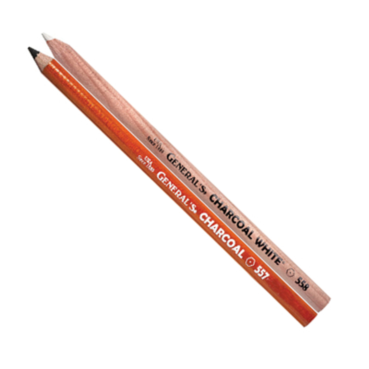 General's 558 Series White Charcoal Pencil - each - [PACK OF 12]