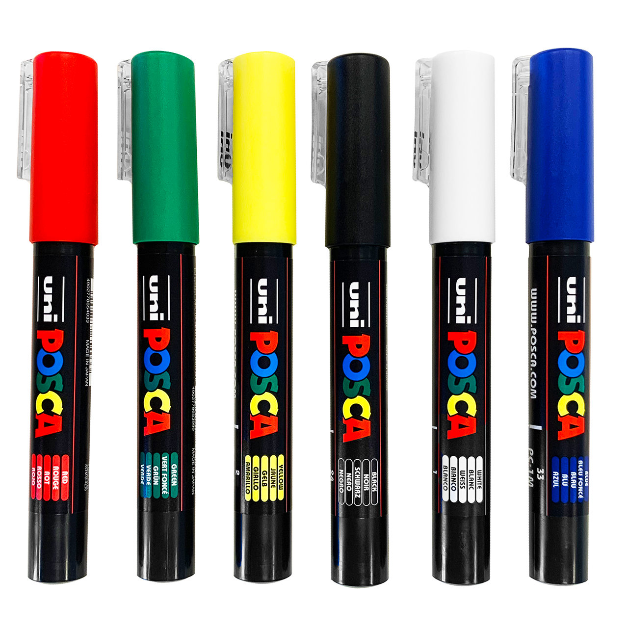 Posca Paint Marker, Extra Fine, PC-1M Basic Set of 6 - John Neal Books